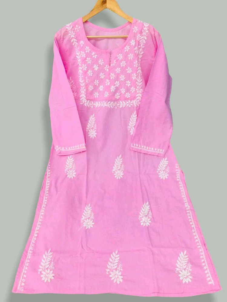 Pink Embroidered Kurta