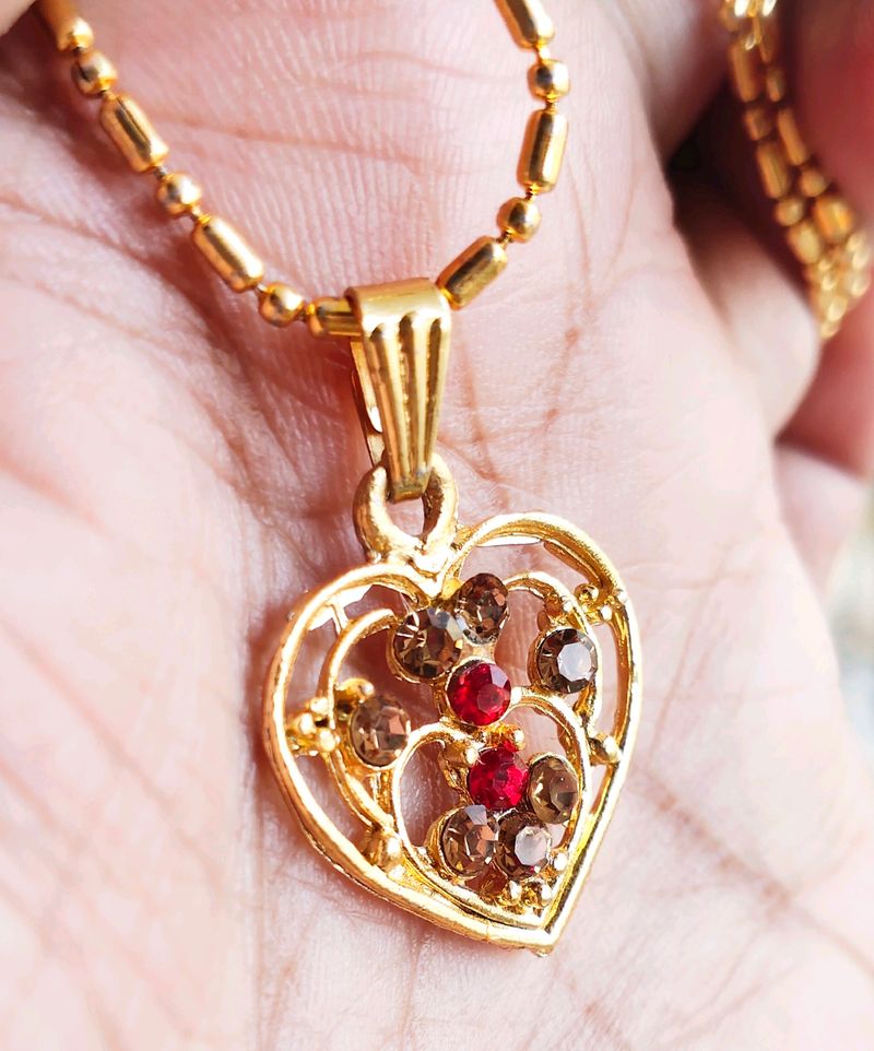 Golden Pendant With Chain