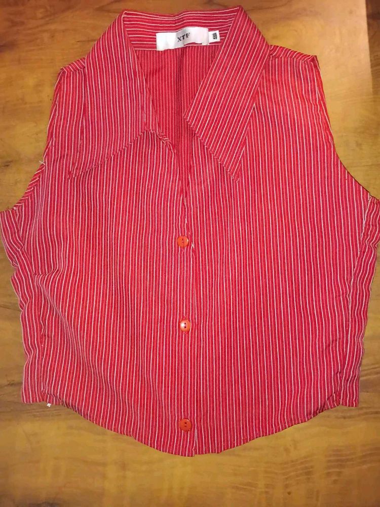 Striped Red Crop Top