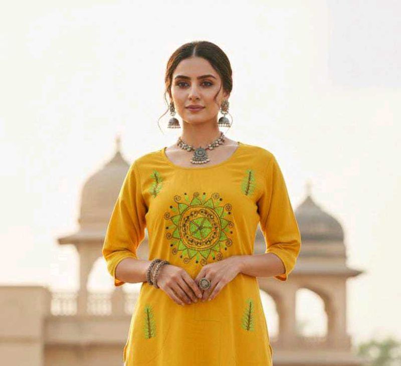 Yellow Embroidery Kurta