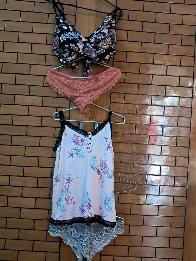 Combo Of Four Imported Fabric Bra N  Panty