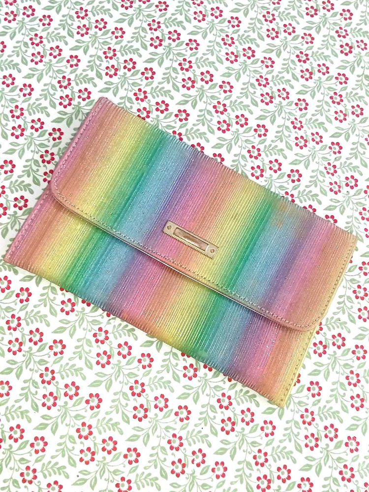 🌈Vibrant Rainbow Shimmer Clutch ₹450 only! ✨👛