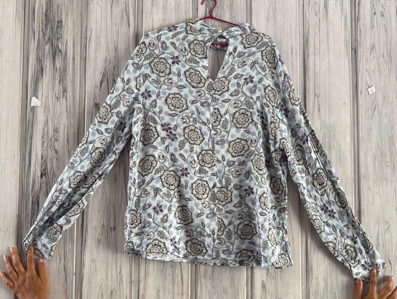 Floral Print Long Sleeve Blouse