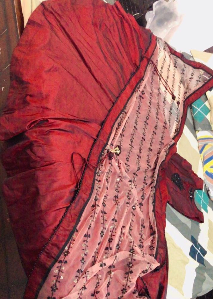 Embroidered Gown With Dupatta 16mtr Ghera 😍
