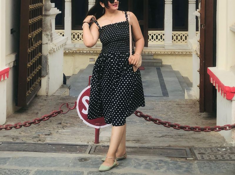 Polka dotted retro one piece