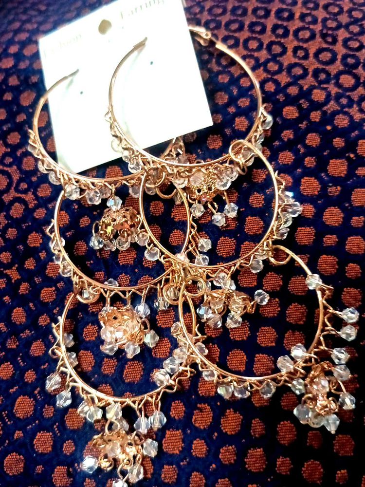 Boho Crystal Hoop Earrings