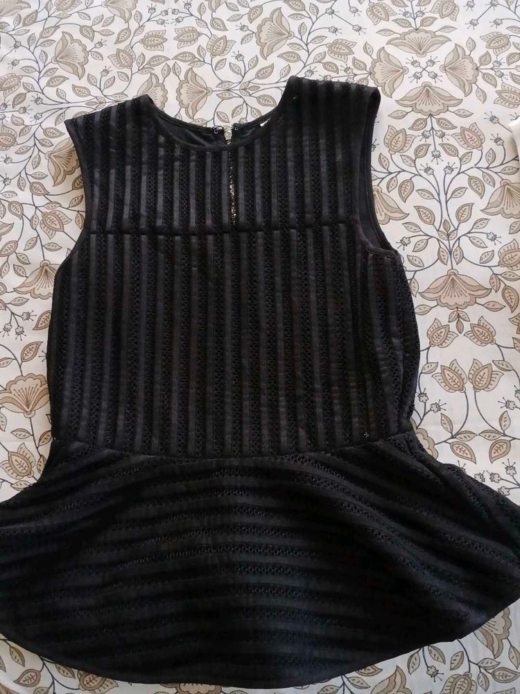 Chic Black Peplum Top