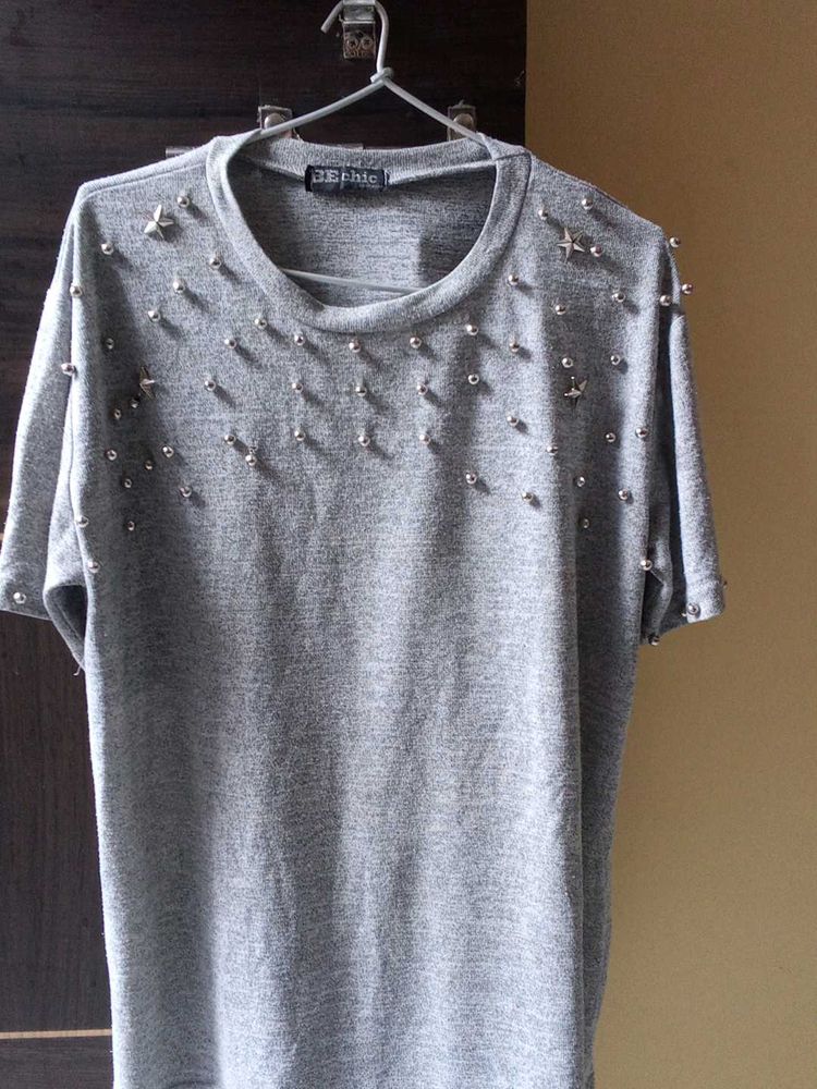 Studded Gray T-Shirt