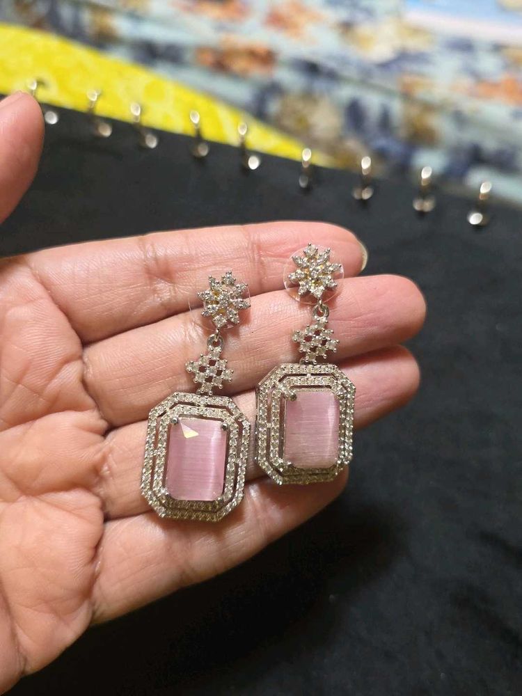 Pink Zircon Earring