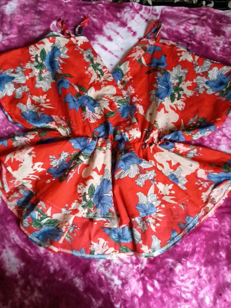 Orange Top with flowers