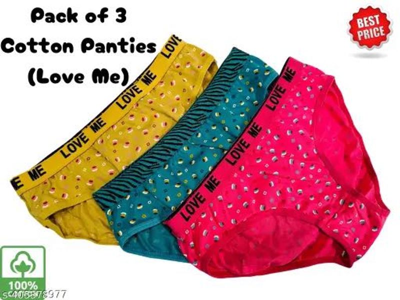Fancy 100% Cotton Women Briefs // Panty // Hipster
