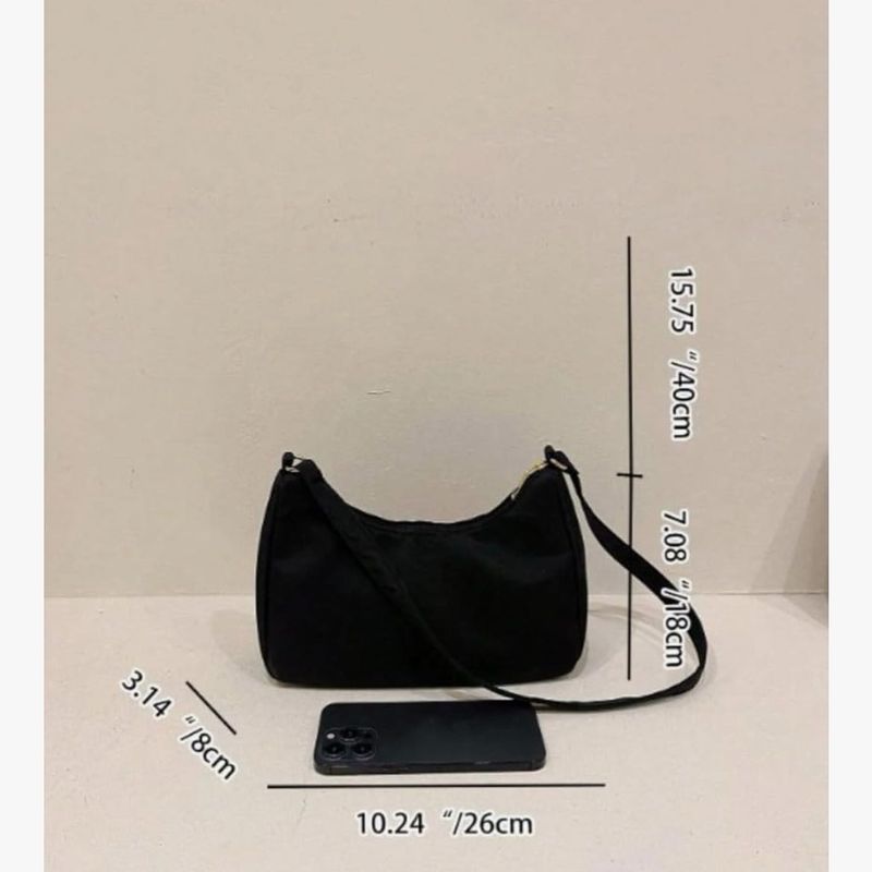Black Nylon Shoulder Bag