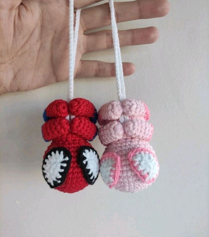 Cute Crochet Spiderman Keychain