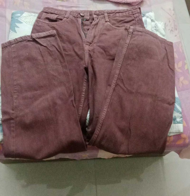 Maroon Denim Jeans