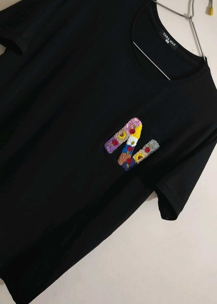 Zara Man Black T-Shirt