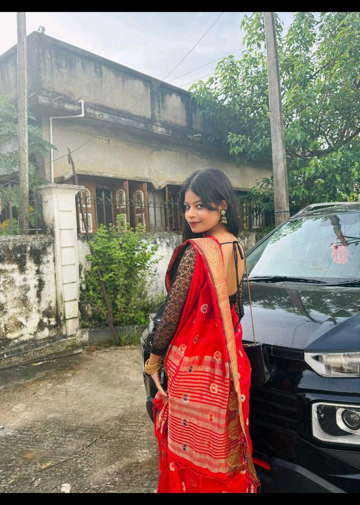 Red &amp; Gold Saree