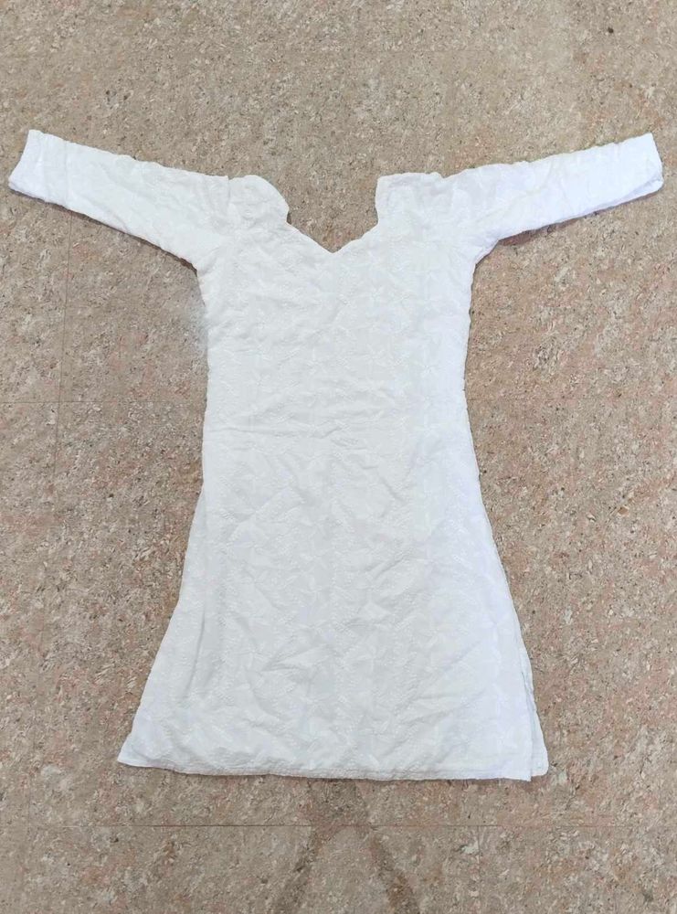 White A-line Kurti