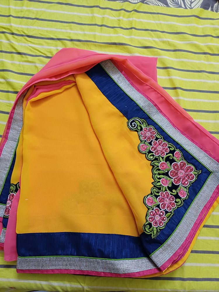 Designer Multicolor Shading All Over Embroidery Sa