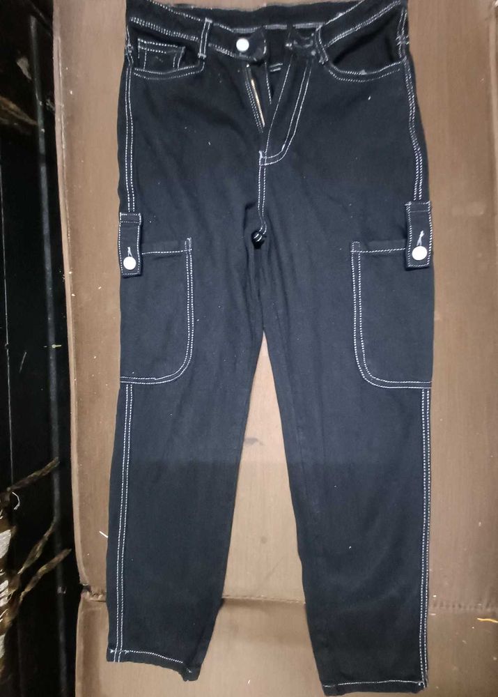 Black Cargo Jeans