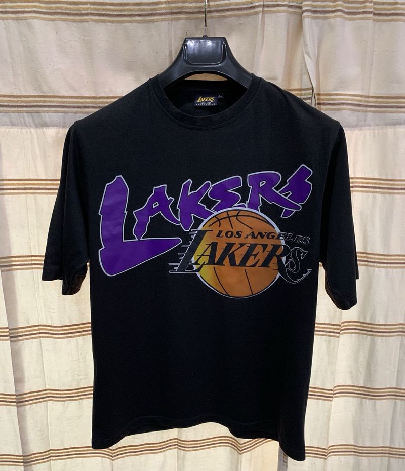 Lakers Drop Shoulder Black Tshirt