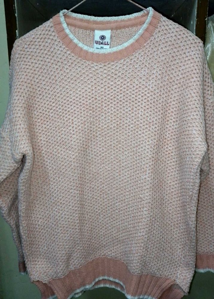 Pink knit pullover