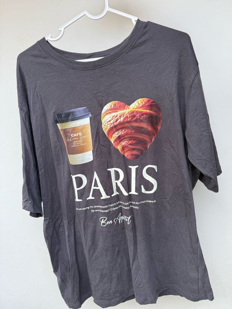 Paris Coffee Croissant Graphic Tee