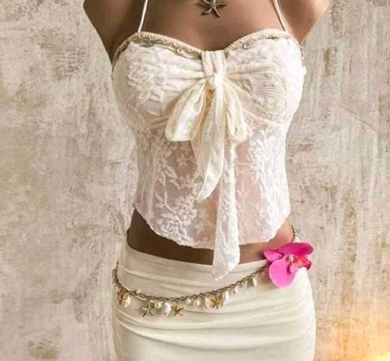 Lace Bow Crop Top