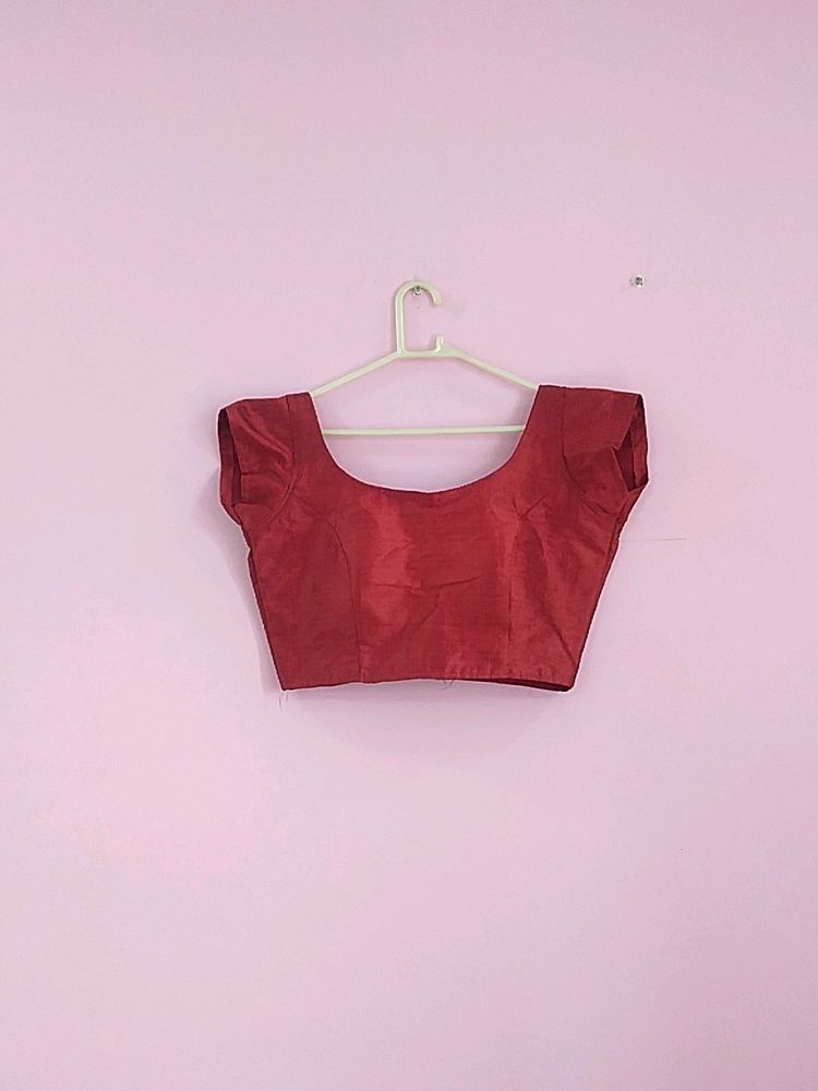 No Flaws Readymade  Padded Maroon Colour Blouse