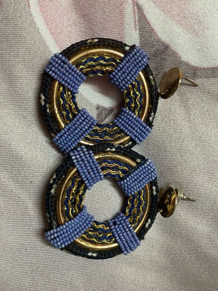 Boho Beaded Hoop Earrings