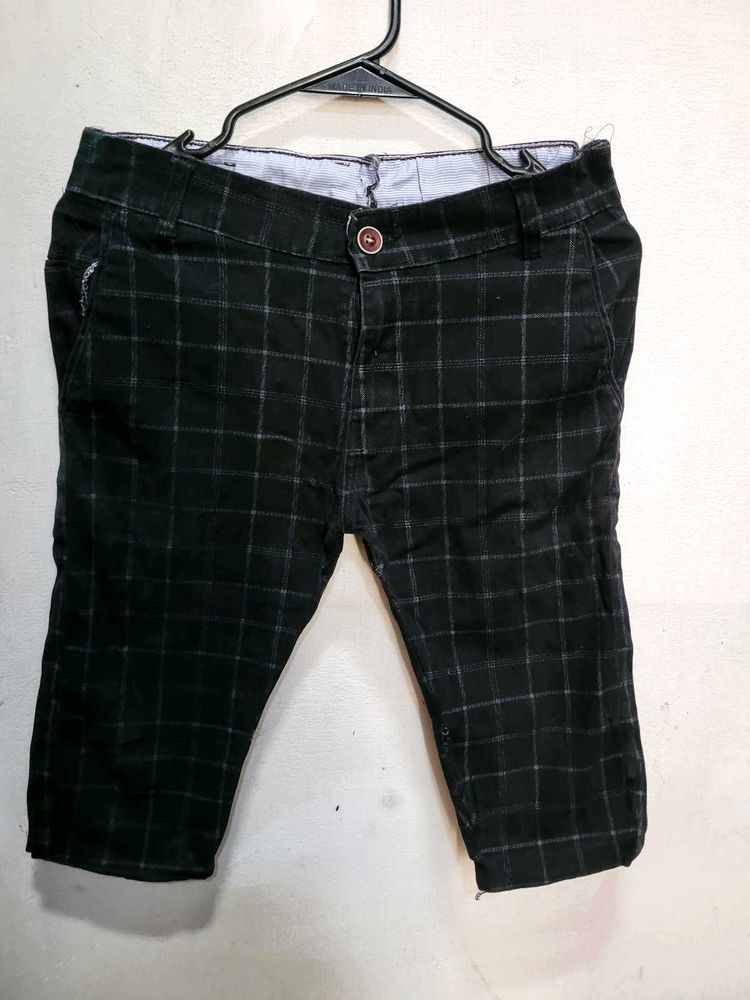 Boys' Checkered Bermuda Jeans Shorts