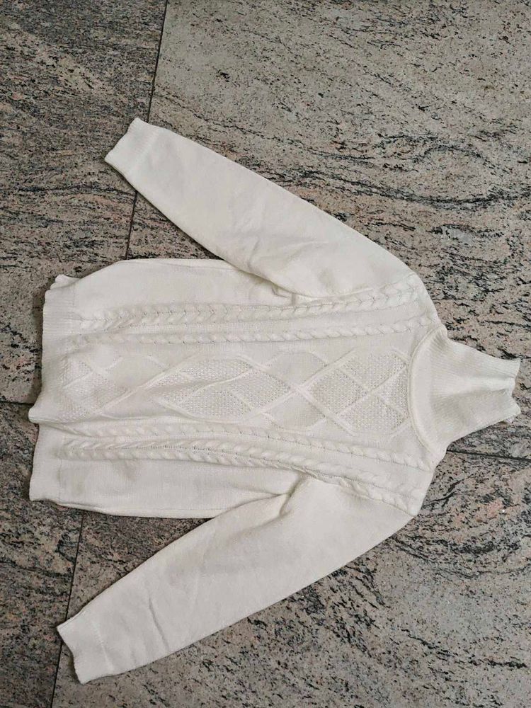 White Cable Knit Turtleneck