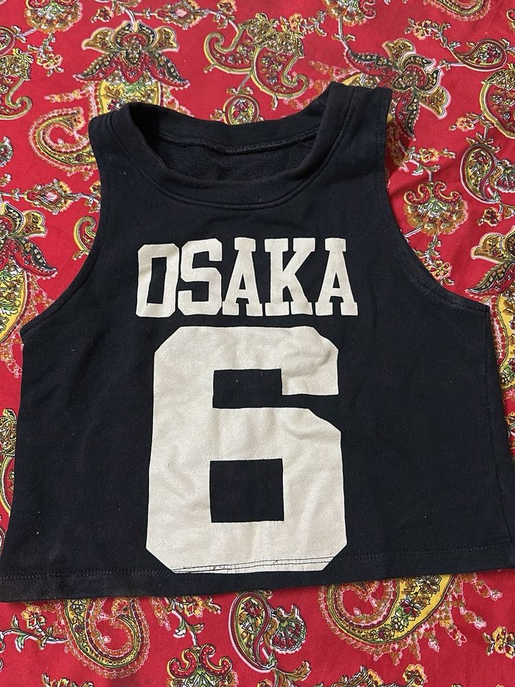 Black Osaka Graphic Tank Top (M)