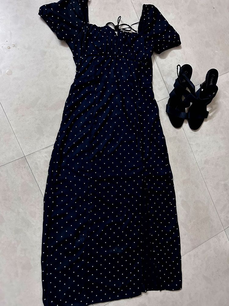 Black H&amp;M Dress With Catwalk Heels
