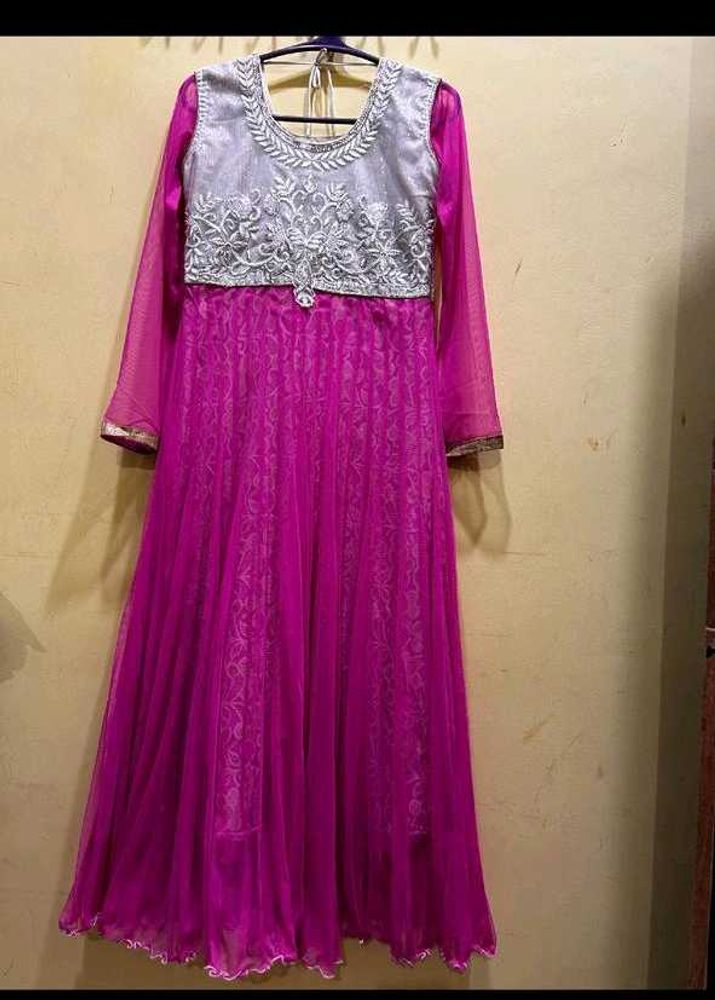 Pink Net Kurta Suit Set