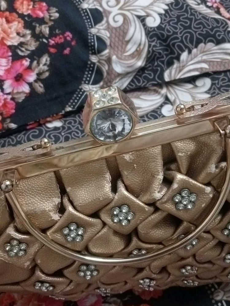 Vintage Metallic Flower Purse