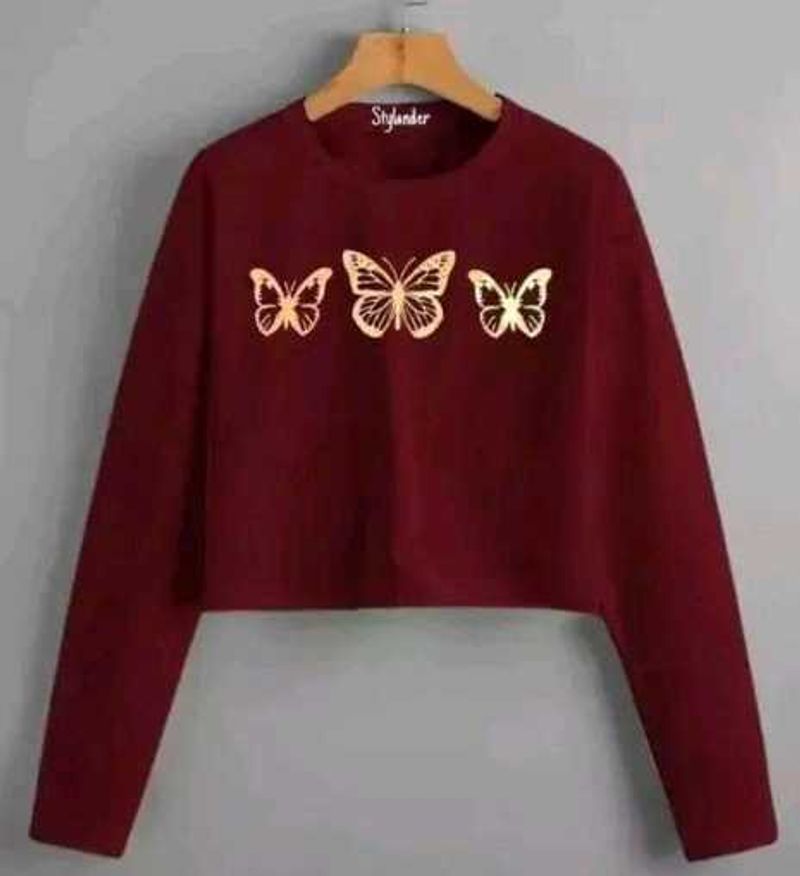 Butterfly Print Crop Top
