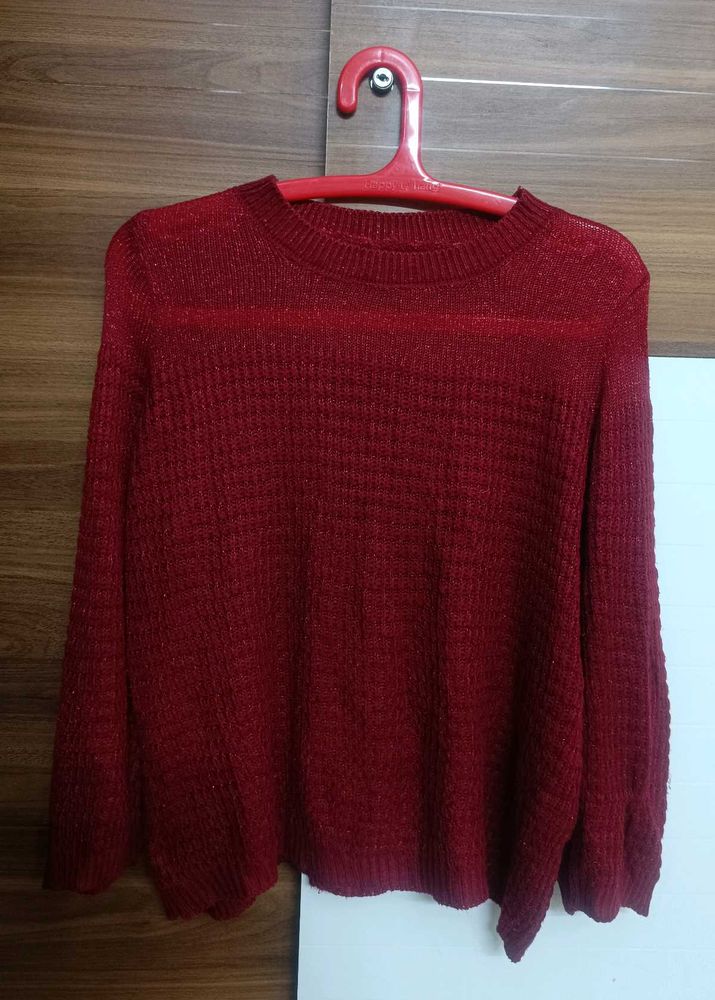 Burgundy Knit Sweater