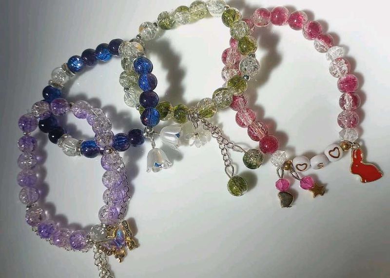 Set Of Four Fancy Bracelets