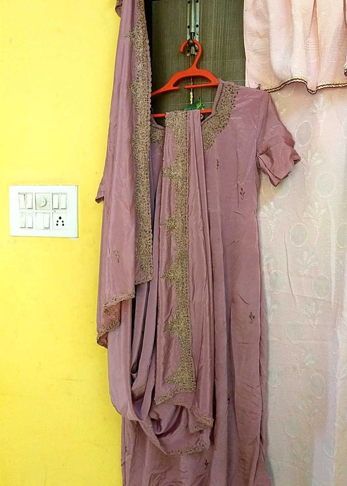 Elegant Lavender Salwar Kameez❣️Full Zari Dupatta