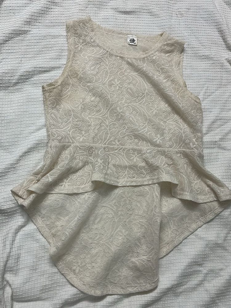 Off White Sleeveless Top