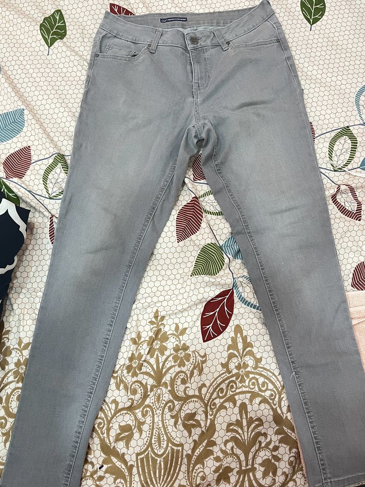 Bare Grey Mid Rise Skinny Jeans