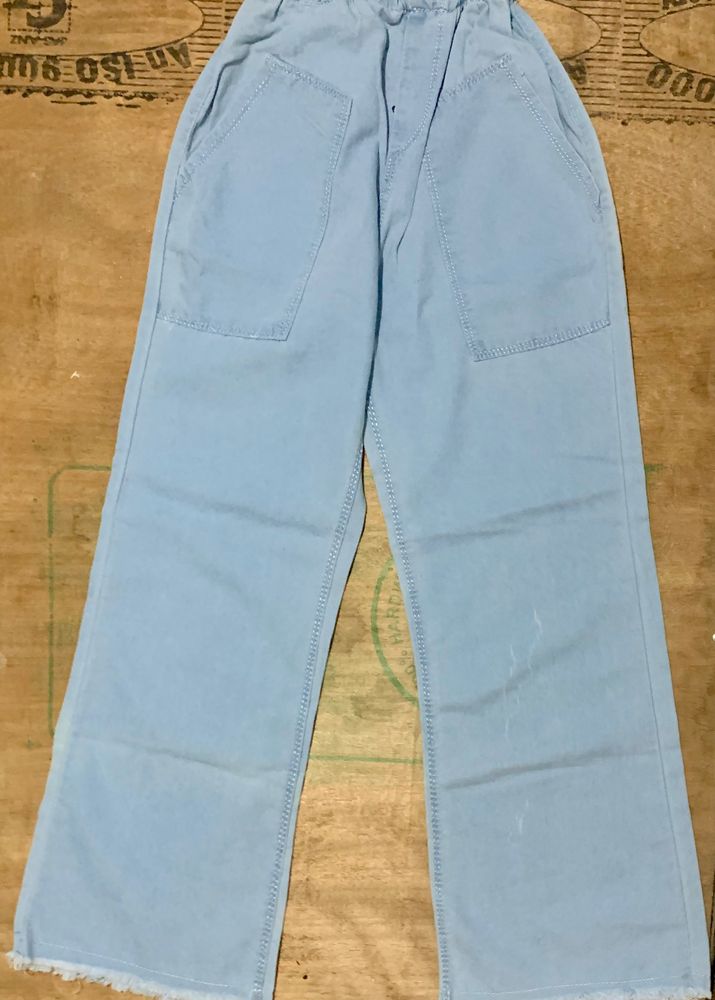 Elastic Waist Blue Bottomwear