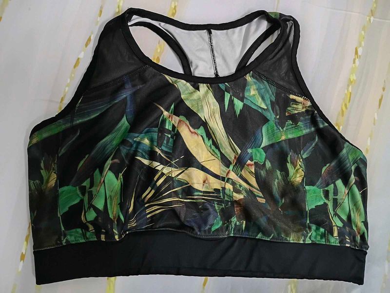 (924)Botanical Print Sports Bra