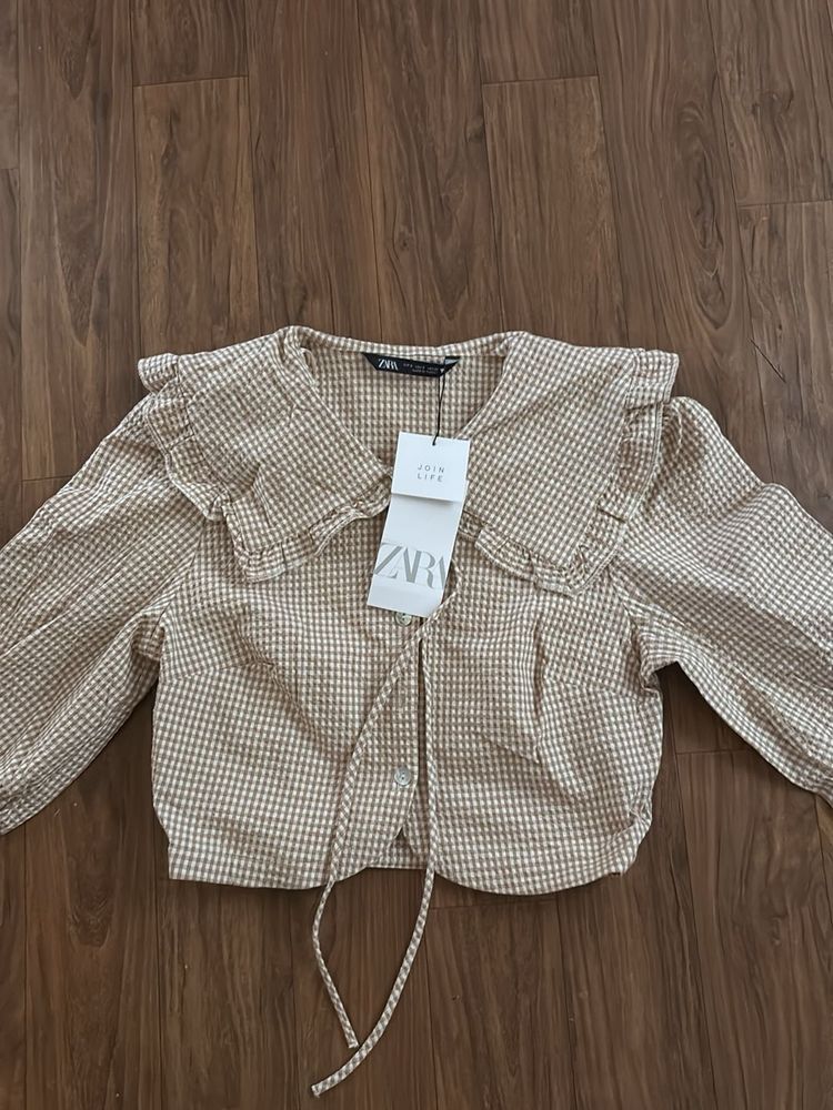 Zara Checkered Crop Top