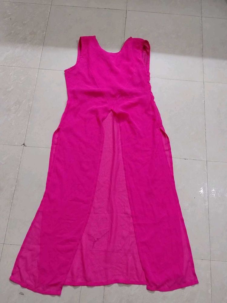Pink Sheer Sleeveless Top