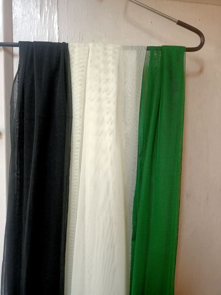 3 Dupatta* Colour - Green, Black &amp; Off White