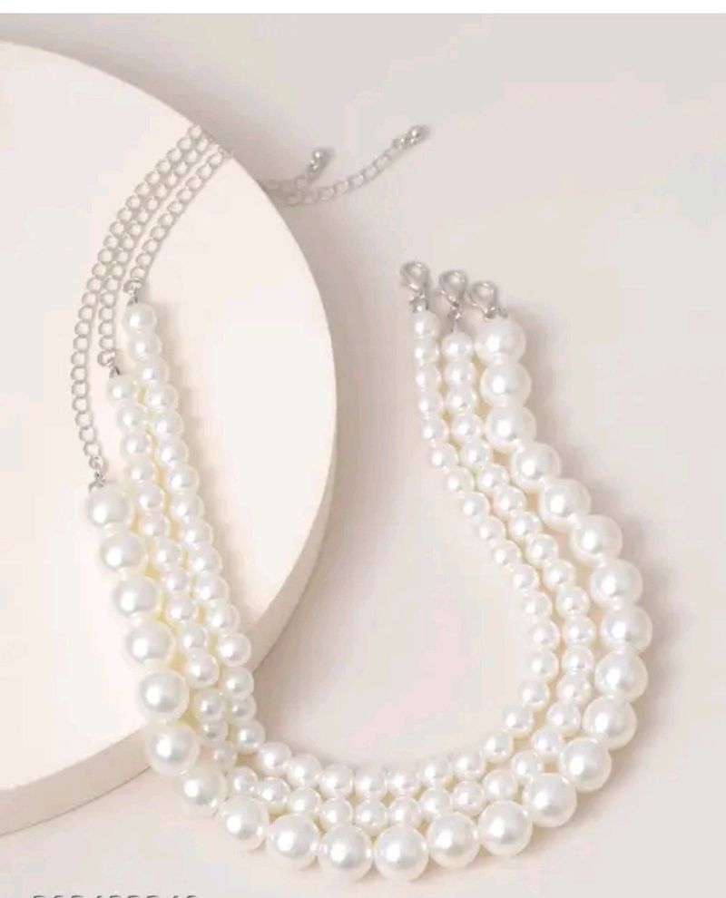Triple Layer Pearl Necklace