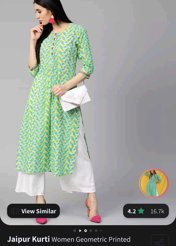 Green Jaipur Kurti