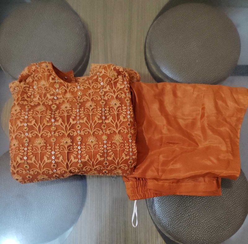 Elegant Orange Kurta Set