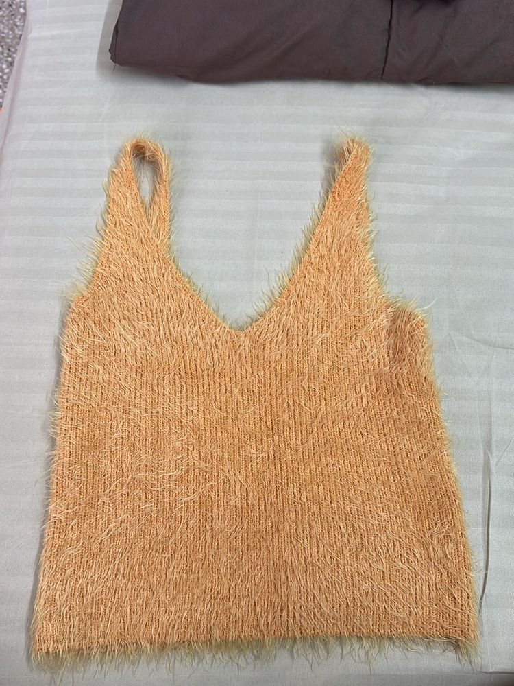 Fuzzy Orange Tank Top